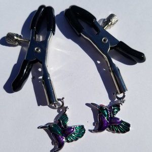 Nipple Clamps with Humming Birds
